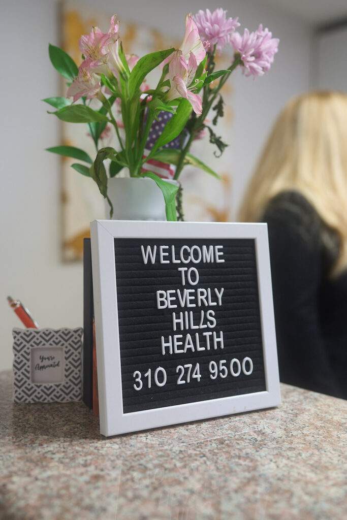 Welcome sign to beverly hills health primary care sign